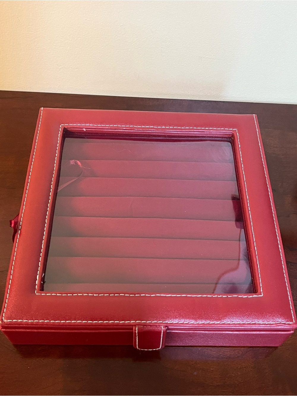 Red Leather Jewelry Display